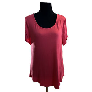 Calvin Klein Pink Short Sleeve Top Womens Size L